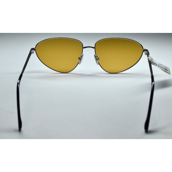 SPORTMAX SM0043 16E SHINY PALLADIUM METAL LIGHT BROWN GEOMETRIC SUNGLASSES. 59MM - Picture 8 of 11